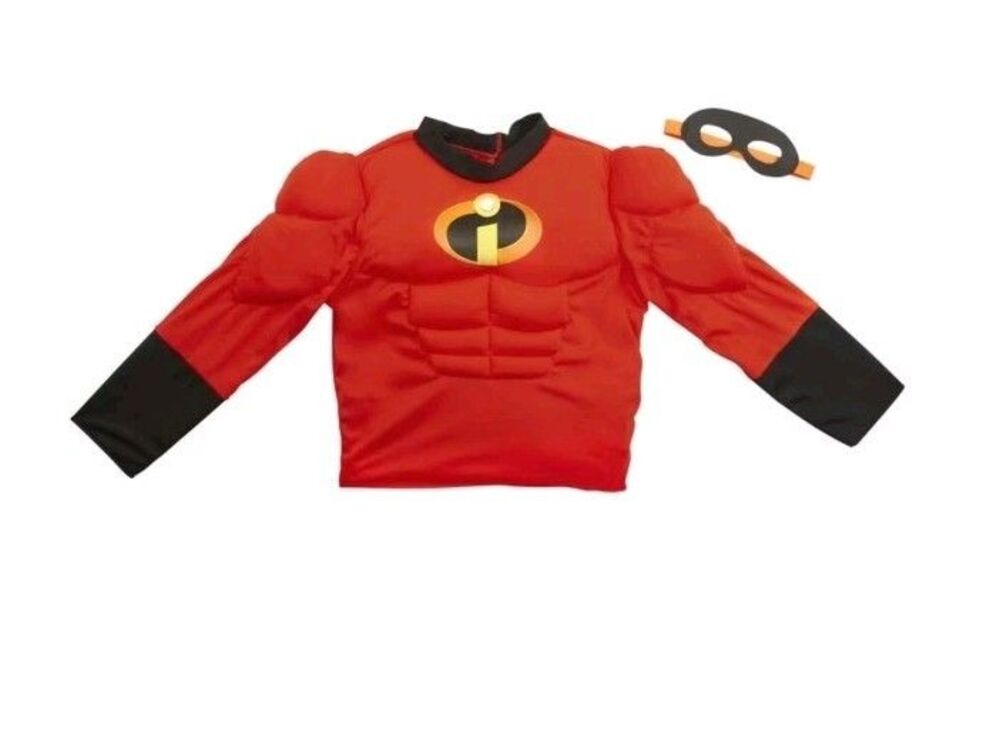 NEW Disney Pixar Incredibles 2 Mr Incredible Muscle Suit Boy Costume SOUND 4-6 S - Picture 4 of 11